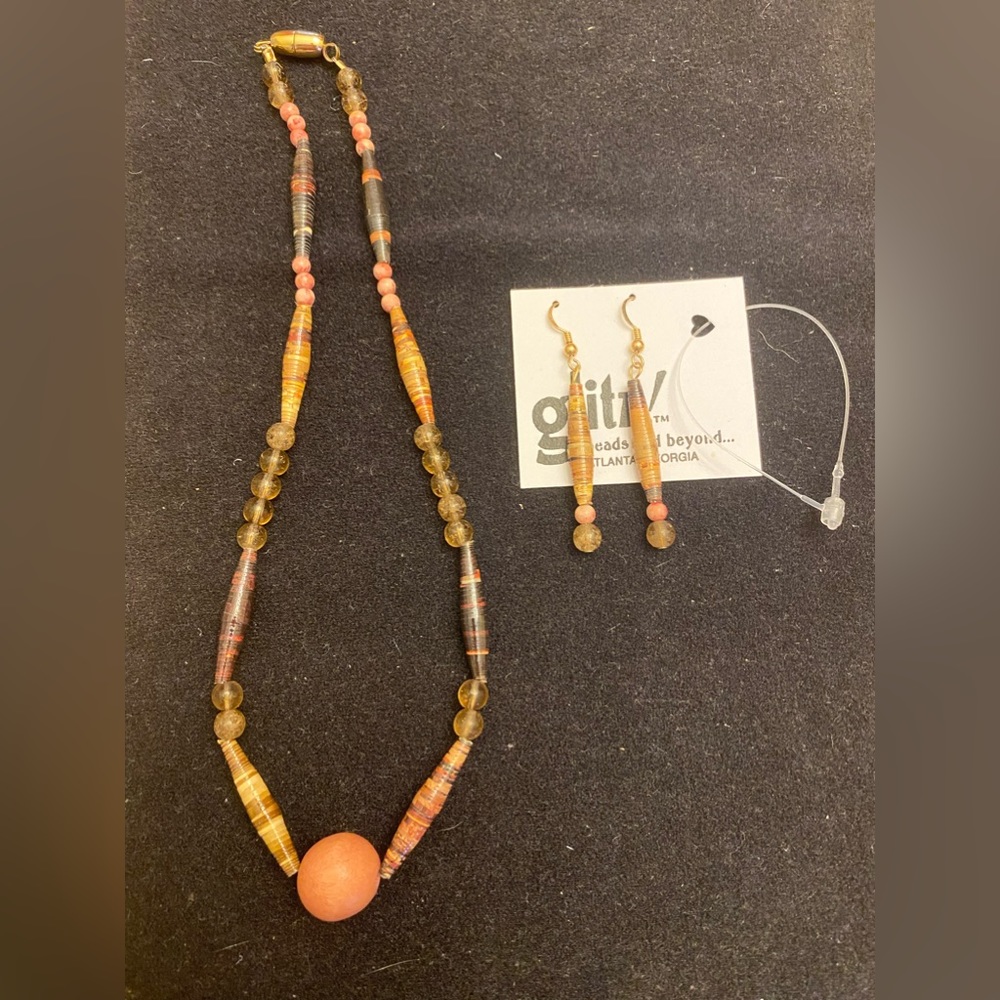 Handcrafted 16 inch Necklace and matching earring set